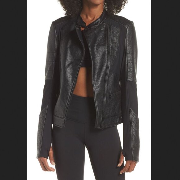 *NEW Blanc Noir Womens Ryder Moto Jacket Size Small - Picture 1 of 10